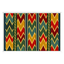 Balouch Stripe 03 in tomato, teal, gold, ink