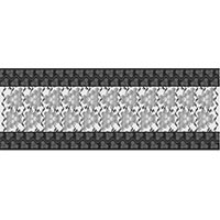 gray and white drawing of Grape with Leaf Border Runner