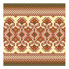Kilim II pillow in pale red and olive