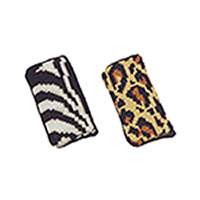 Eyeglass cases - Zebra pattern at left, Leopard at right