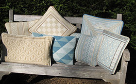 Triangle Back Pillow 03 with 6 companion pillows