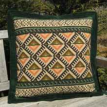 Anatolia kilim needlepoint kit in greens and pale rust from cross-point.com