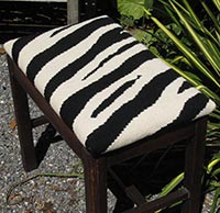 Zebra Upholstery on stool top