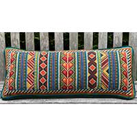 Berber Stripe Kilim needlepoint Long Lumbar cushion from cross-point.com