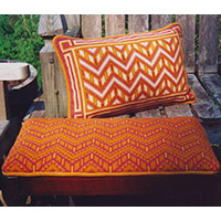 Custom Chevron Stool Top upholstery