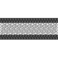 gray and white drawing of Grape with Leaf Border Runner