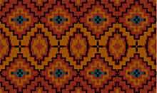 Karakum Kilim needlepoint kit in rusty reds, glden brown, black and teal accent from cross-point.com