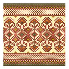 Kilim II pillow in pale red and olive
