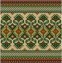 Kilim II Large Rectangle 08 hunter green and peach