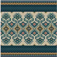Kilim II in old blues and tan