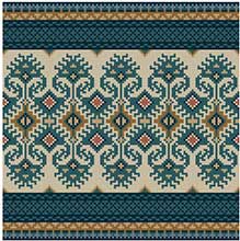 Kilim II in old blues and tan