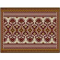 Kilim II Large Rectangle 03 garnet brass