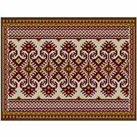 Kilim II Large Rectangle 03 garnet brass