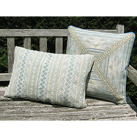 2 companion pillows: Oahu-03 and Small Tabriz #Tasm-06