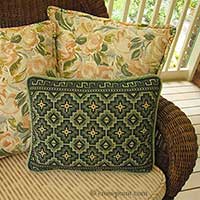 Pisac 07 in jade colors, great needlepoint companion to printed fabrics