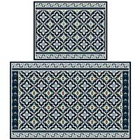 Pisac lumbar cushion needlepoint kits in indigo blues and white