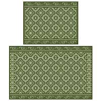 Pisac lumbar cushion needlepoint kits in jade greens