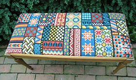 Custom Upholstery - Sampler on Piano Bench