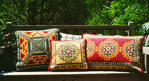 Soumak Accent, Soumak Back Pillow 05 with Small Tabriz 01