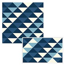 Triangles 04 in blues and ecru