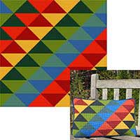 primary colors in large square and lumbar geometric pattern